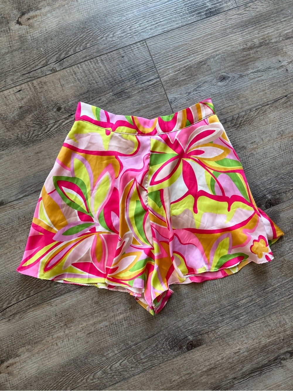 DO+BE Floral Skort-Style Shorts in Pink, Green & Yellow